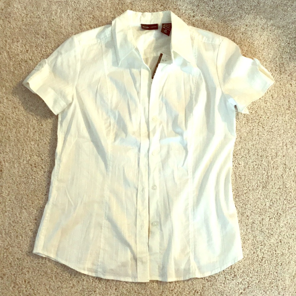 White Short-Sleeve Blouse